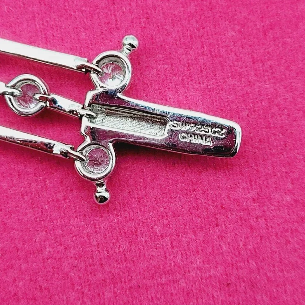 SW925CZ Sterling Silver Triple Strand Bracelet Cubic Zirconia Dbl Safety Clasp